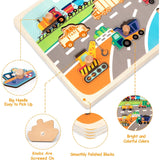 Puzzle Montessori din Lemn pentru Copii, Vivimall, 0-3 Ani, 3D, Model Transporturi, Educativ, Intuitiv, Creativ, 9 Piese, 30x22.5x0.8 cm, Multicolor - vivimall.ro