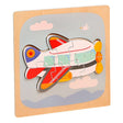 Puzzle Montessori Din Lemn Pentru Copii, 3D, 0-3 Ani, Model Avion, Educativ, Intuitiv, Creativ, 6 Piese, 15X15X0.5 Cm, Multicolor - vivimall.ro