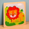Puzzle Montessori Din Lemn Pentru Copii, 3D, 0-3 Ani, Model Leu, Educativ, Intuitiv, Creativ, 3 Piese, 15X15X0.5 Cm, Multicolor - vivimall.ro