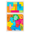 Puzzle Montessori Din Lemn Pentru Copii, Tip Tetris 2In1 +3 Ani, Cu Animale Marine Colorate 3D, Educativ, Intuitiv, Creativ, 21 De Piese, 28.5X17X1.2 Cm, Multicolor - vivimall.ro
