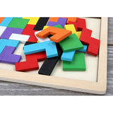 Puzzle Montessori, Flippy, din Lemn, Tip Tetris, +36 Luni, Forme Neregulate, 40 Piese, 26.5 x 17.7 cm, Multicolor
