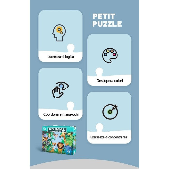 Puzzle copii 48 piese jungla | JungleFun - vivimall.ro