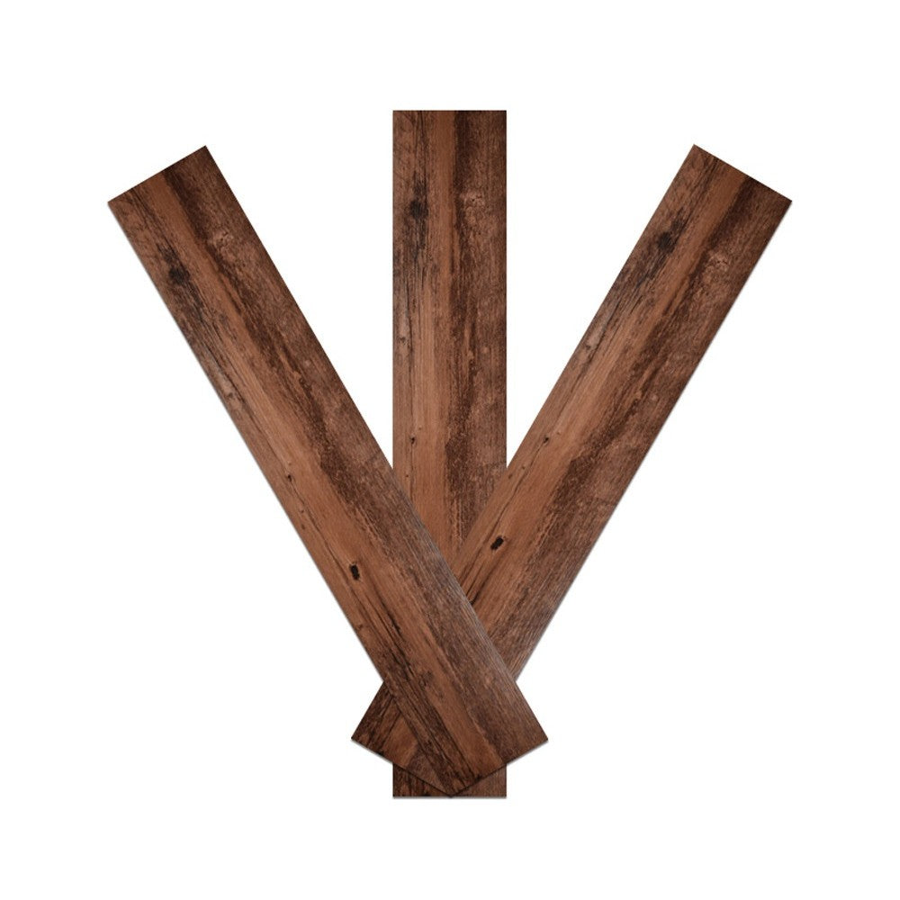 Set 36 Placi Autoadezive pentru Pardoseala, Flippy, din PVC, Impermeabil, Ignifug, Usor de Curatat, Dimensiune Placa 91.44 x 15.24 cm, Grosime 1.5 mm, Acoperire 5 m2, Model 6, Maro - vivimall.ro