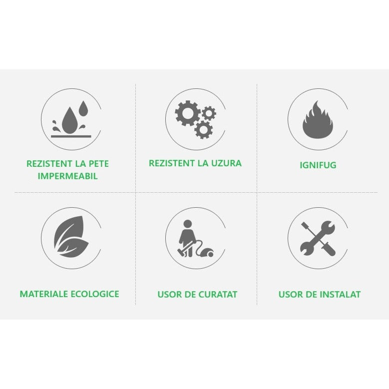 Set 36 Placi Autoadezive pentru Pardoseala, Flippy, din PVC, Impermeabil, Ignifug, Usor de Curatat, Dimensiune Placa 91.44 x 15.24 cm, Grosime 1.5 mm, Acoperire 5 m2, Model 9, Bej - vivimall.ro