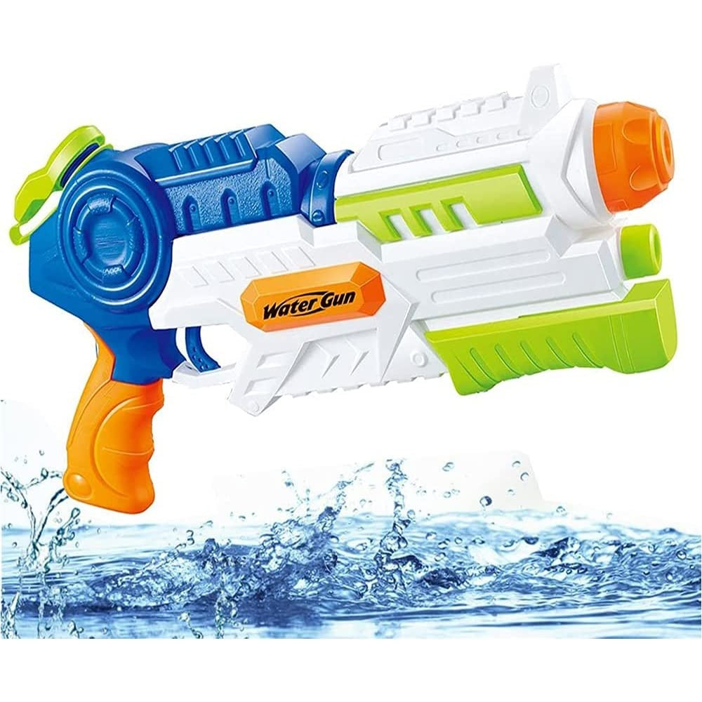 Pistol Cu Apa Pentru Copii, Rezervor, Pentru Piscina/Plaja, 6Ani+, Albastru/Multicolor, 1000Ml - vivimall.ro