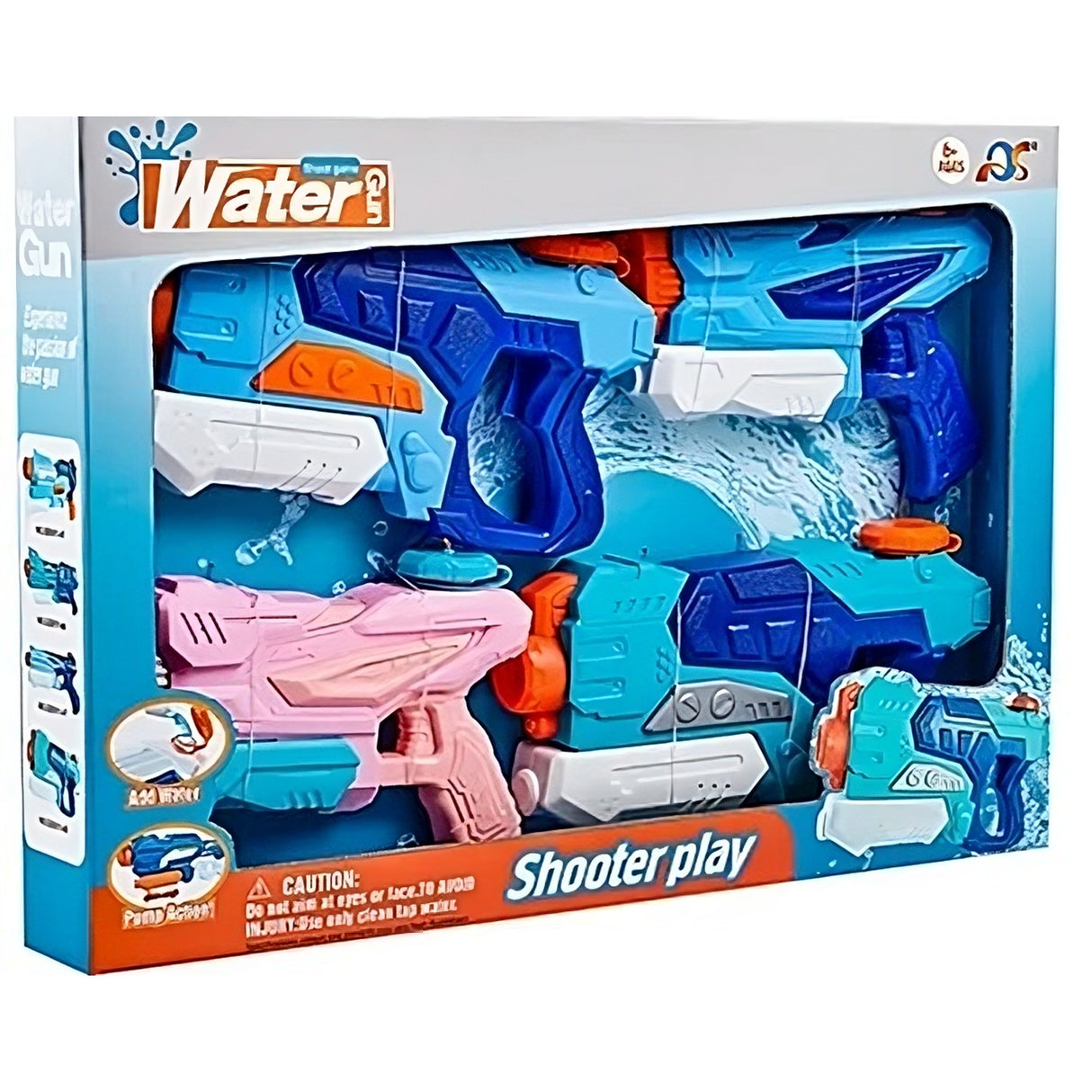 Set 4x Pistol cu Apa pentru Copii, Vivimall, 6ani+, Multicolor, 2x 550 ML +  2x 300 ML - vivimall.ro