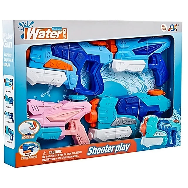 Set 4x Pistol cu Apa pentru Copii, Vivimall, 6ani+, Multicolor, 2x 550 ML +  2x 300 ML - vivimall.ro