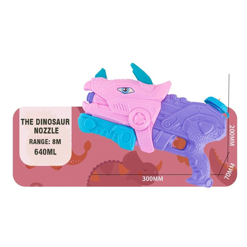 Pistol Cu Apa Pentru Copii, Rezervor, Pentru Piscina/Plaja, 6Ani+, Triceratops, 3 Duze, 640Ml - vivimall.ro