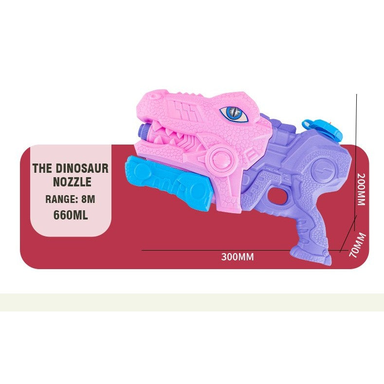 Pistol Cu Apa Pentru Copii, Rezervor, Pentru Piscina/Plaja, 6Ani+, Tiranozaur, 3 Duze, 660Ml - vivimall.ro
