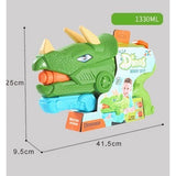 Pistol cu Apa pentru Copii, Rezervor, Pentru Piscina/Plaja, Vivimall, 6ani+, Triceratops, 3 duze, Verde, 1330ML - vivimall.ro