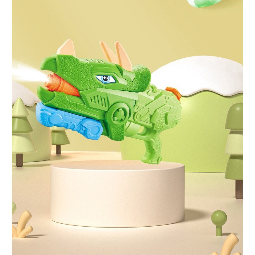 Pistol cu Apa pentru Copii, Rezervor, Pentru Piscina/Plaja, Vivimall, 6ani+, Triceratops, 3 duze, Verde, 1330ML - vivimall.ro