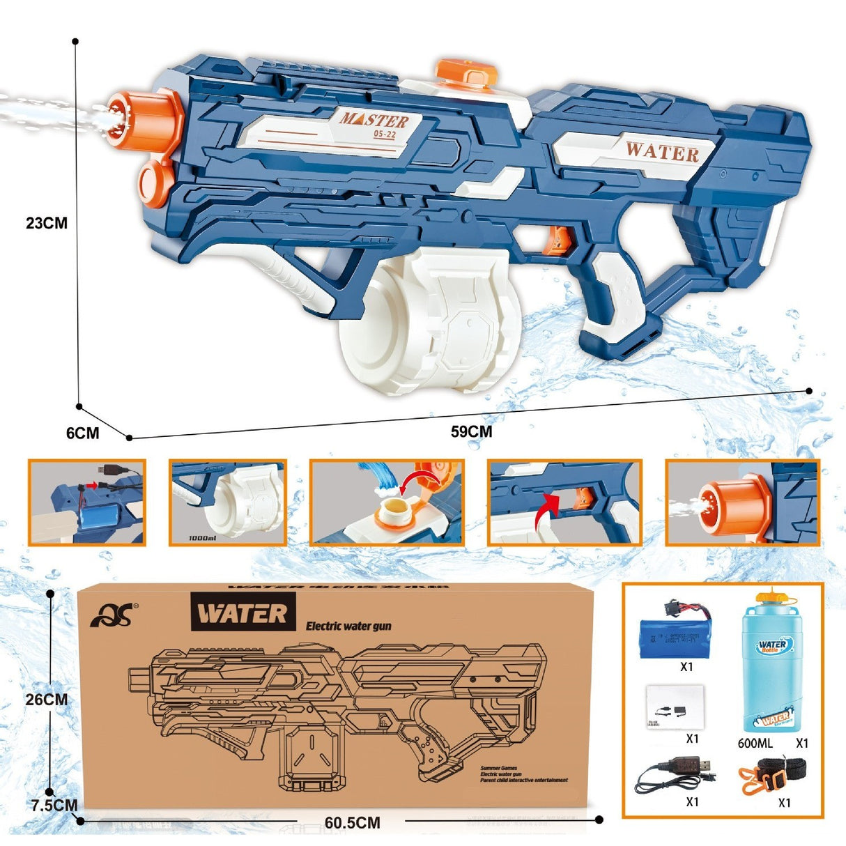 Pistol Electric Cu Apa Pentru Copii | AquaShot - vivimall.ro