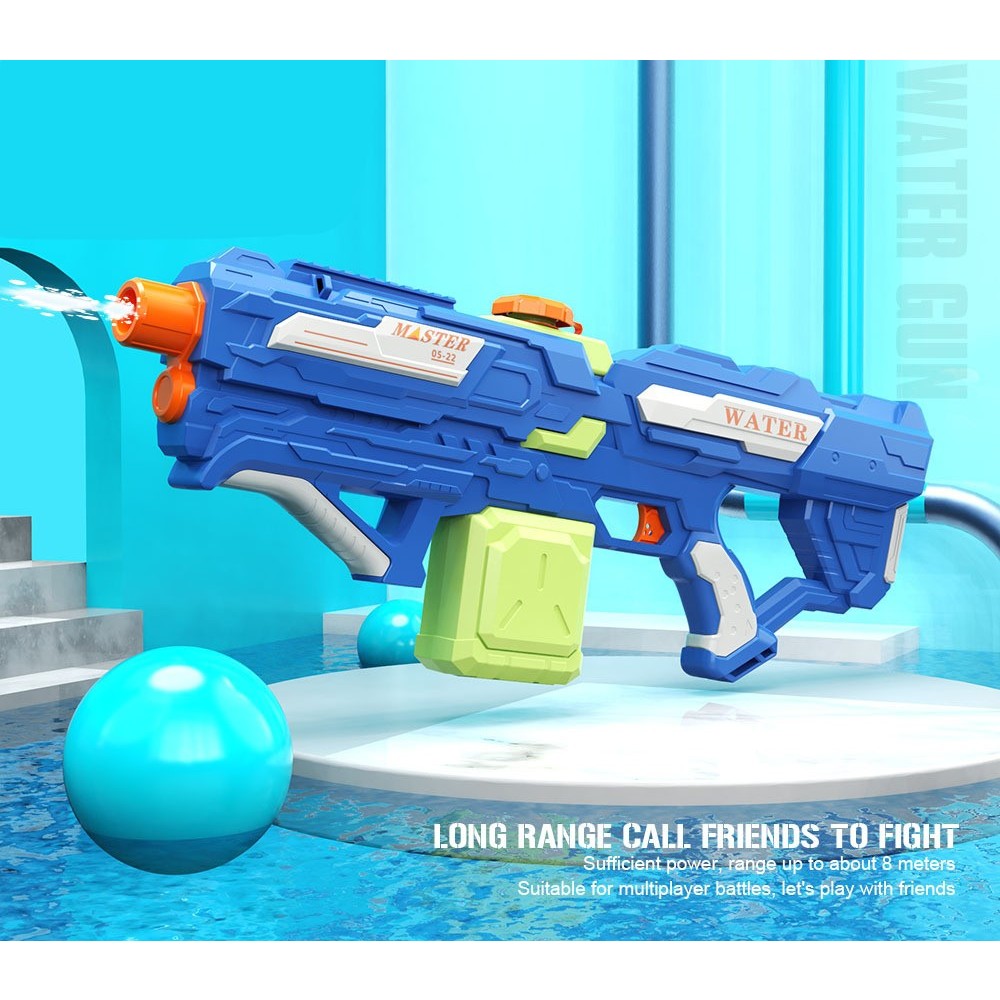 Pistol Cu Apa Pentru Copii, Rezervor 600Ml, 14Ani+, Cu Baterie 1200Mah, Electric Burst, Albastru/Verde, 800Ml - vivimall.ro