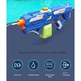 Pistol Cu Apa Pentru Copii, Rezervor 600Ml, 14Ani+, Cu Baterie 1200Mah, Electric Burst, Albastru/Verde, 800Ml - vivimall.ro