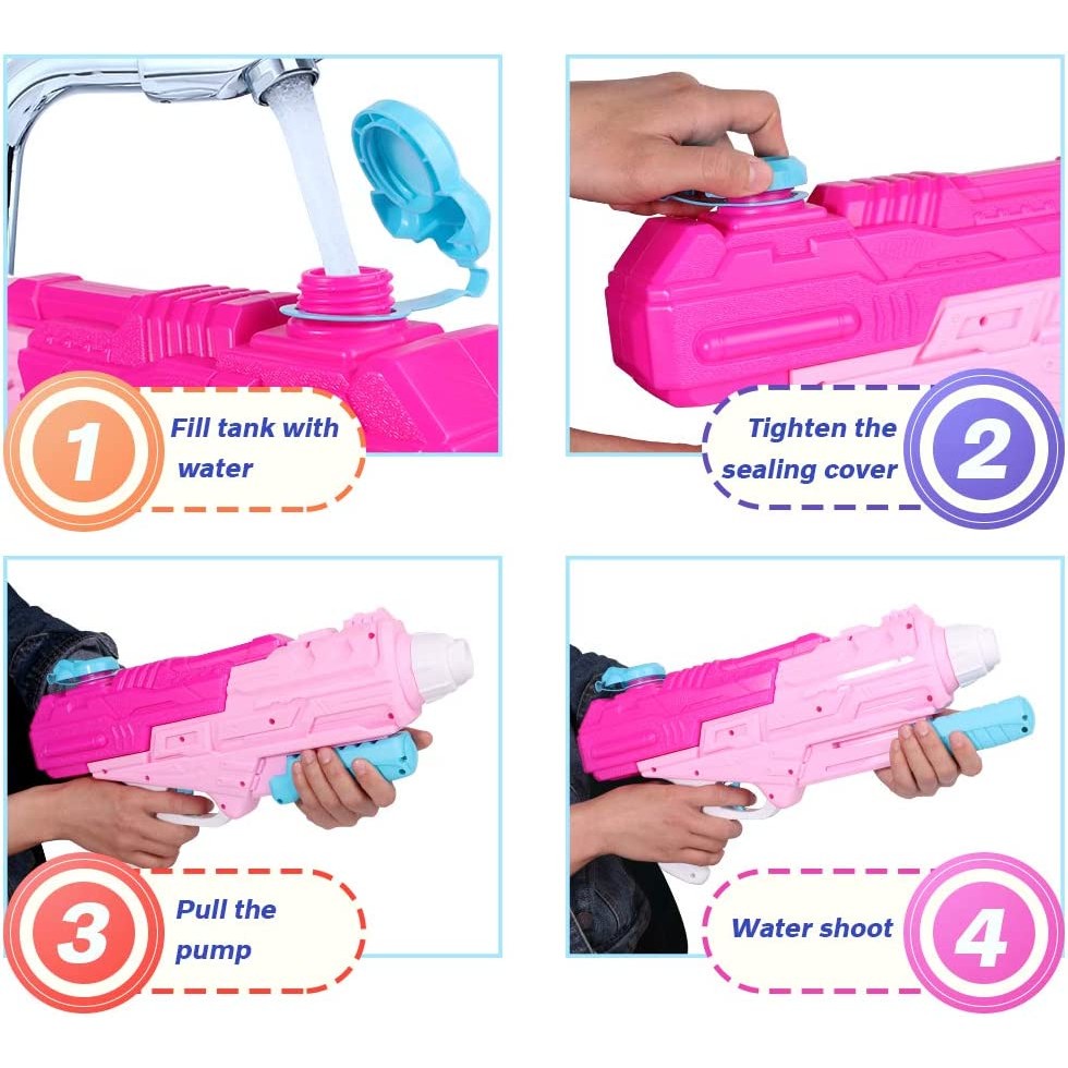 Pistol Cu Apa Pentru Copii, Rezervor, Pentru Piscina/Plaja, 6Ani+, 1250Ml - vivimall.ro