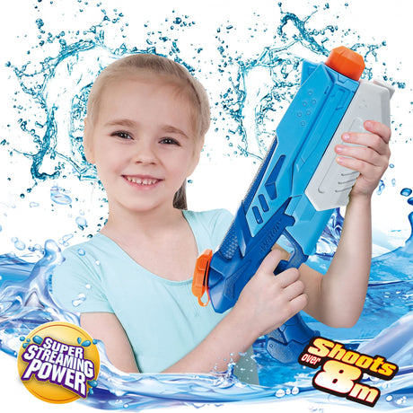 Pistol Cu Apa Pentru Copii, Rezervor, Pentru Piscina/Plaja, 6Ani+, Albastru, 900Ml - vivimall.ro