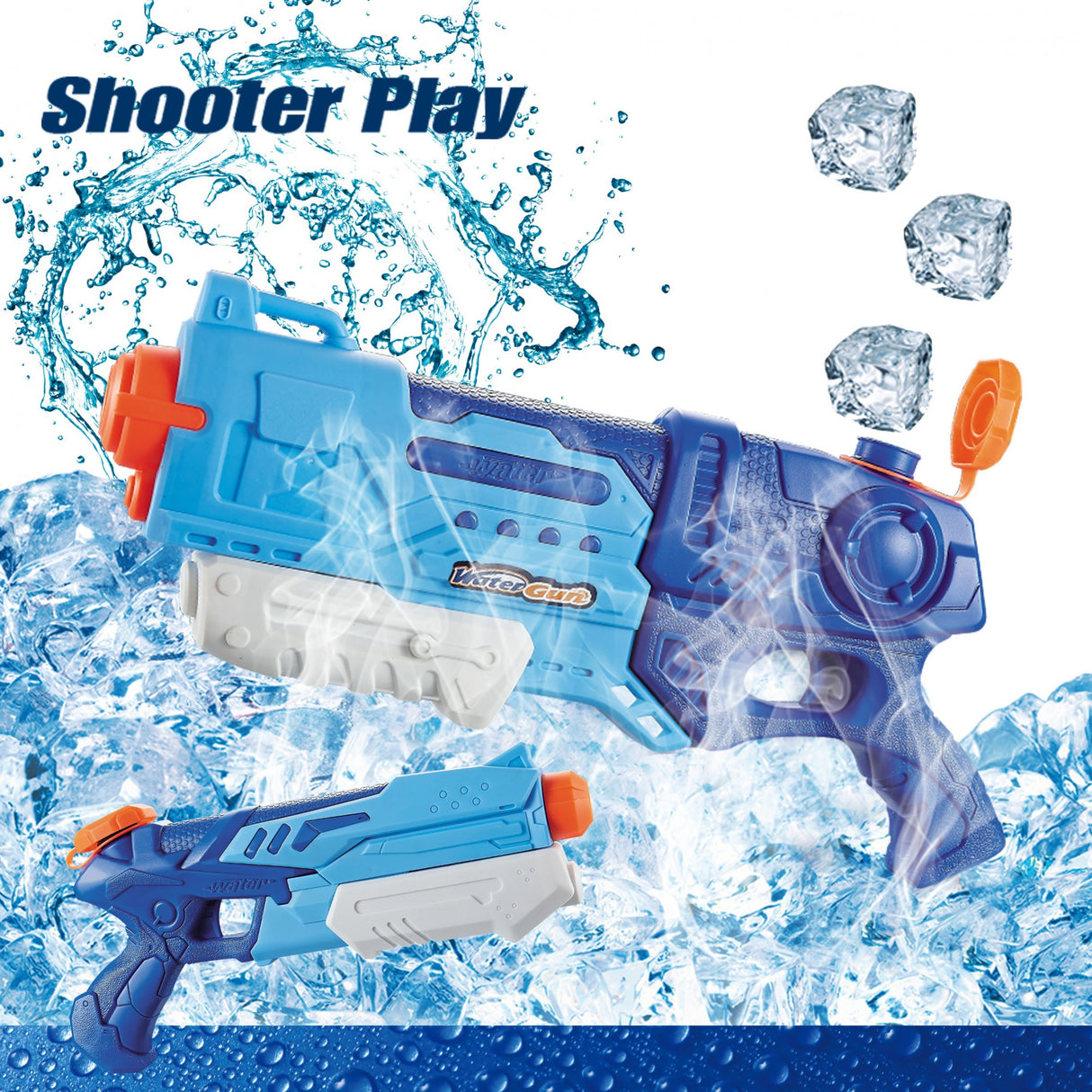 Pistol Cu Apa Pentru Copii, Rezervor, Pentru Piscina/Plaja, 6Ani+, Albastru, 900Ml - vivimall.ro