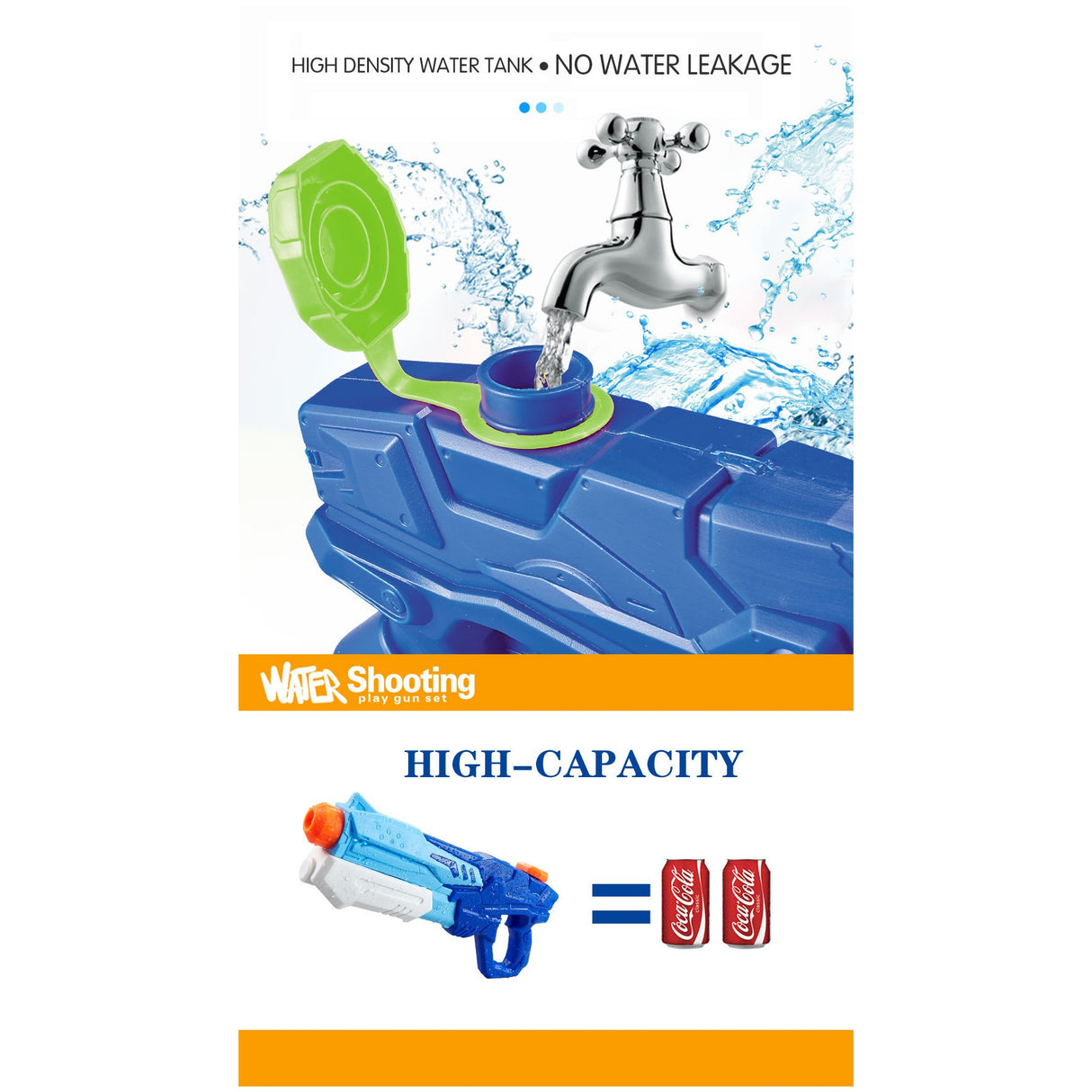 Pistol Cu Apa Pentru Copii, Rezervor, Pentru Piscina/Plaja, 6Ani+, 600Ml - vivimall.ro