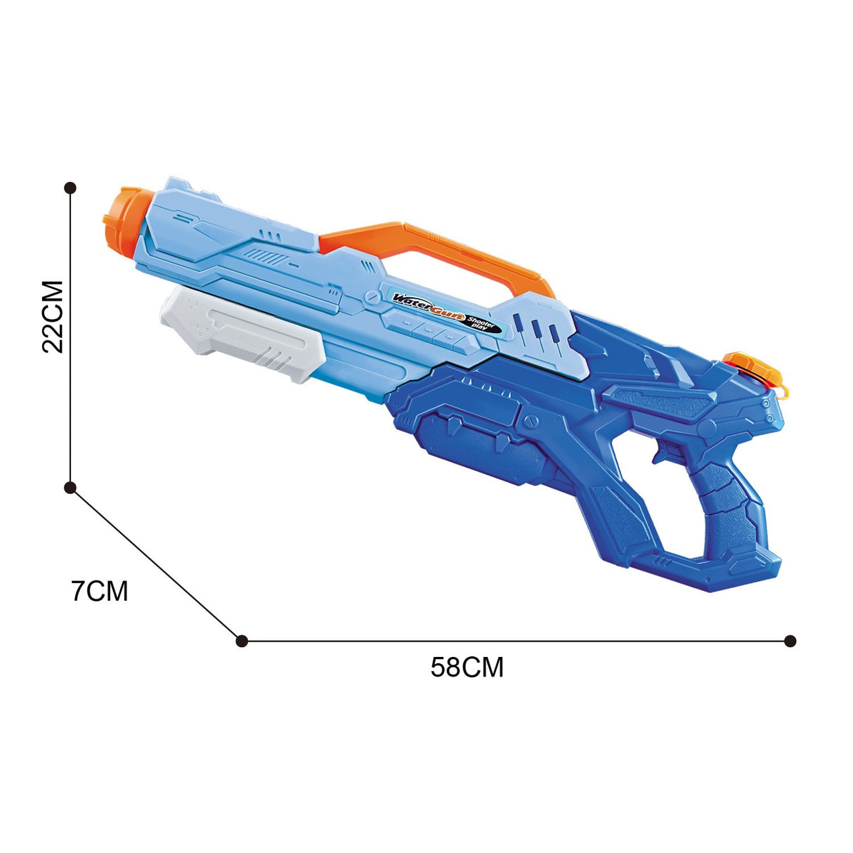Pistol Cu Apa Pentru Copii, Rezervor, Pentru Piscina/Plaja, 6Ani+, Albastru, 1500Ml - vivimall.ro