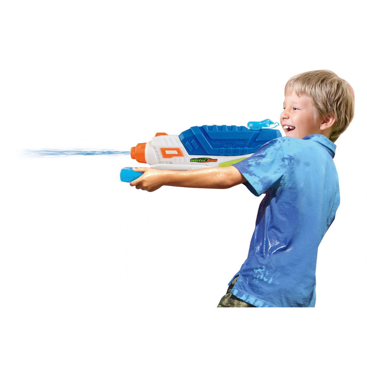 Pistol Cu Apa Pentru Copii, Rezervor, Pentru Piscina/Plaja, 6Ani+, Albastru/Multicolor, 1000Ml, Model 2 - vivimall.ro