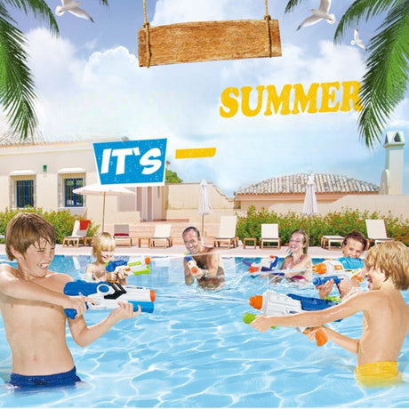 Pistol Cu Apa Pentru Copii, Rezervor, Pentru Piscina/Plaja, 6Ani+, Albastru/Multicolor, 2000Ml - vivimall.ro