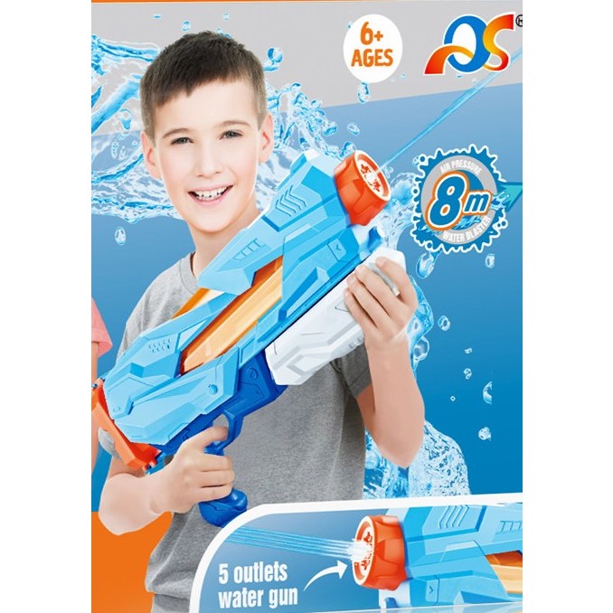 Pistol Cu Apa Pentru Copii, Rezervor, Pentru Piscina/Plaja, 6Ani+, 5 Duze, Quick Fill, 800Ml - vivimall.ro