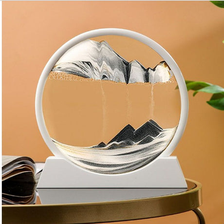 Clepsidra Decorativa Imagine 3D Dinamica, Nisipuri Miscatoare, Cadru Alb
