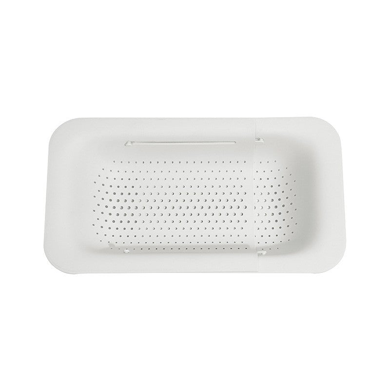 Cos De Scurgere Pentru Chiuveta De Bucatarie, Plastic, Telescopic, 36X20X5 Cm, Alb - vivimall.ro