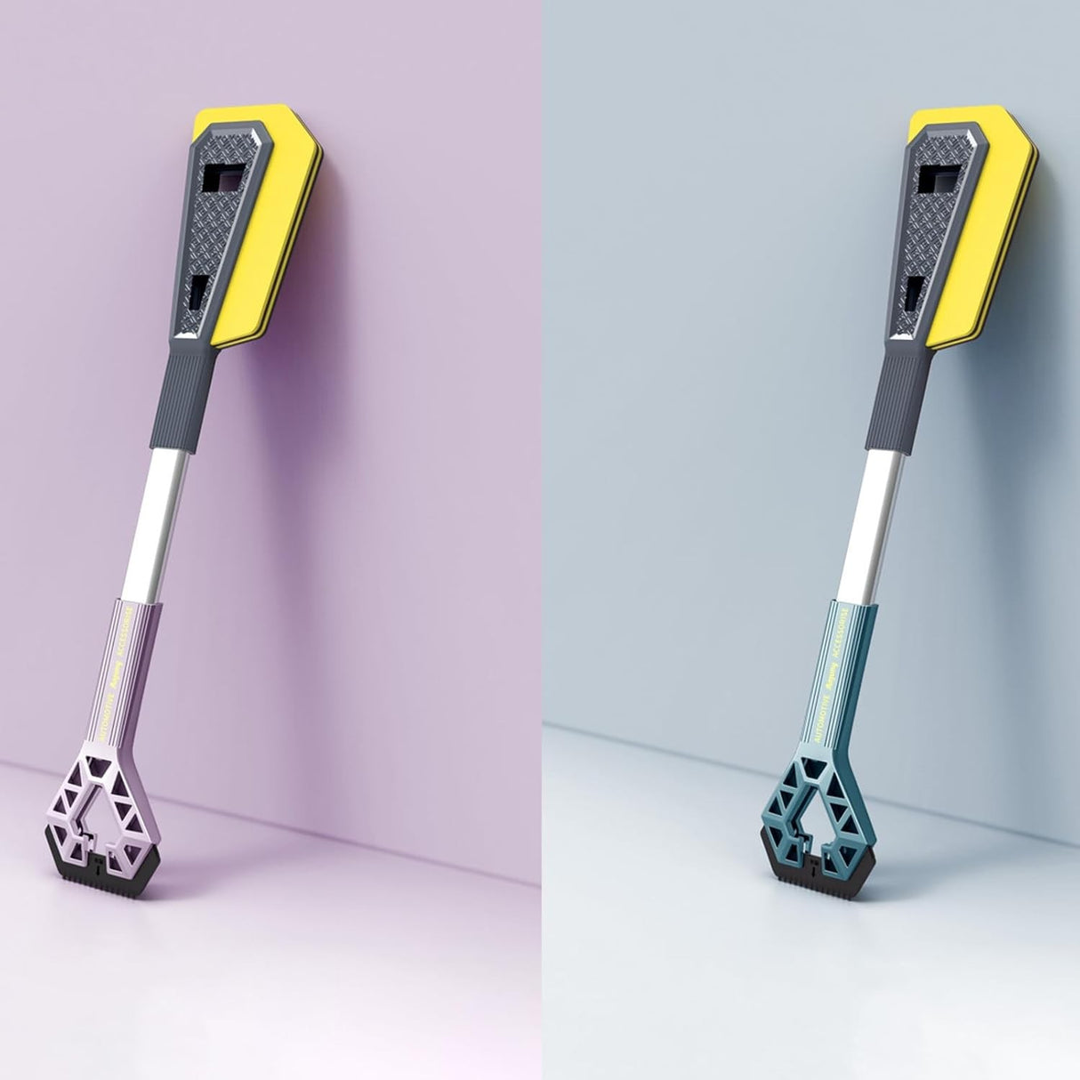 Racleta Auto pentru Zapada cu Doua Capete, Vivimall, Universala, Deszapezire Masina, cu Maner, Ergonomica, Detasabila, pentru Geamuri si Caroserie, Usor de Utilizat, 61x12.5 cm, Mov - vivimall.ro