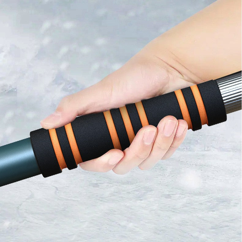 Racleta Auto pentru Zapada cu Doua Capete, Flippy, Dezapezire Masina, cu Maner Lung, Ergonomica, Detasabila, pentru Geamuri si Caroserie, Usor de Utilizat, 48 cm- 78 cm, Verde Inchis