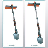 Racleta Auto pentru Zapada cu Doua Capete, Flippy, Dezapezire Masina, cu Maner Lung, Ergonomica, Detasabila, pentru Geamuri si Caroserie, Usor de Utilizat, 48 cm- 78 cm, Verde Inchis