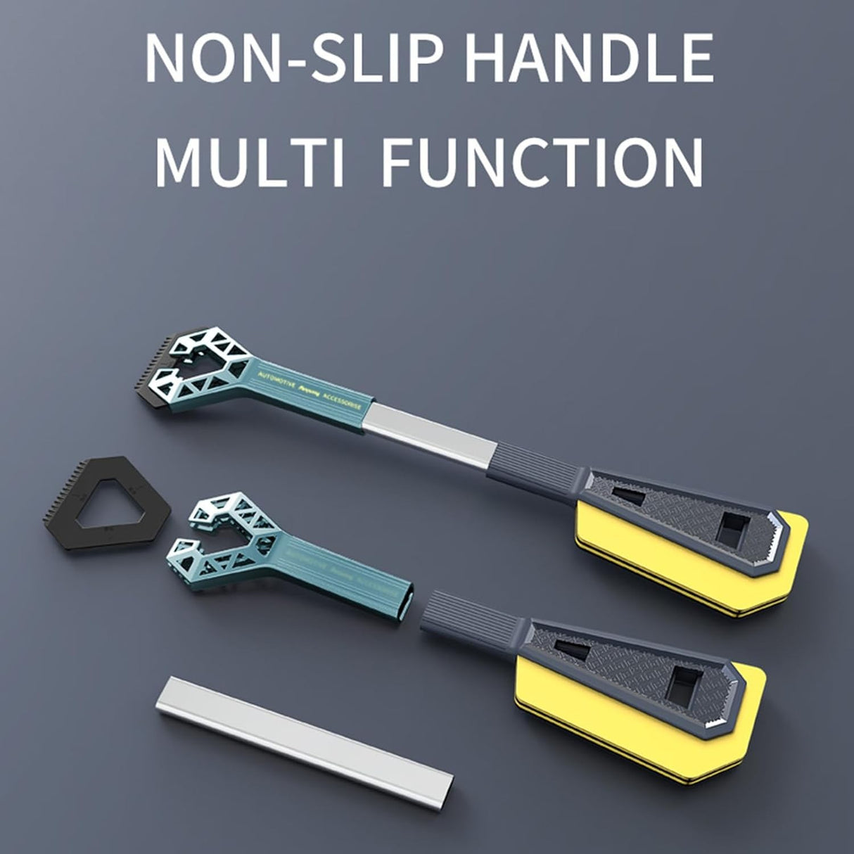 Racleta Auto pentru Zapada cu Doua Capete, Vivimall, Universala, Deszapezire Masina, cu Maner Lung, Ergonomica, Detasabila, pentru Geamuri si Caroserie, Usor de Utilizat, 67x12.5 cm, Albastru - vivimall.ro