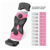 Racleta Multifunctionala pentru Curatare Sticla si Ceramica,- Design Ergonomic, Maner Anti-alunecare, Include 20 de Lame de Schimb, 12,5 x 4,5 cm, Roz - vivimall.ro