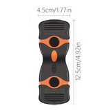 Detaliu mâner ergonomic anti-alunecare racleta Flippy portocalie, 12,5 x 4,5 cm