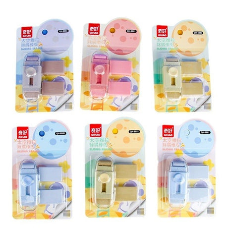 Radiera, Vivimall, cu 2 Rezerve, Reglare Pull-Push, din Cauciuc, Kaki - vivimall.ro