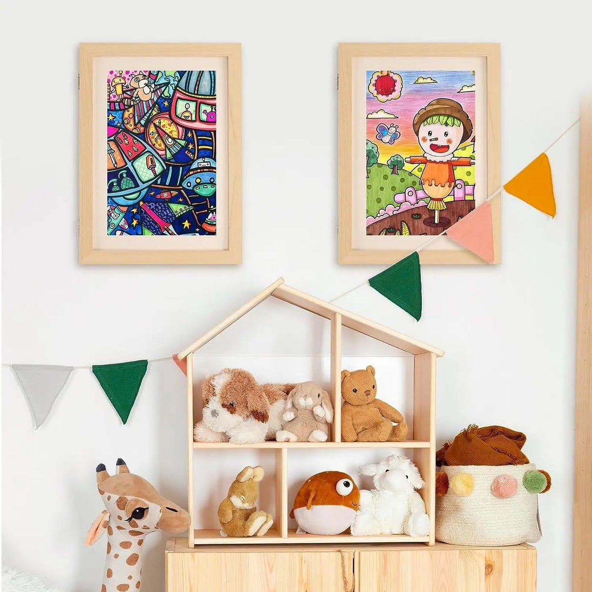 Rama Foto Din Lemn, Cu Spatiu Pentru Depozitare, Pentru Desene Si Picturi A4, Sticla Securizata, Rama Mdf - vivimall.ro
