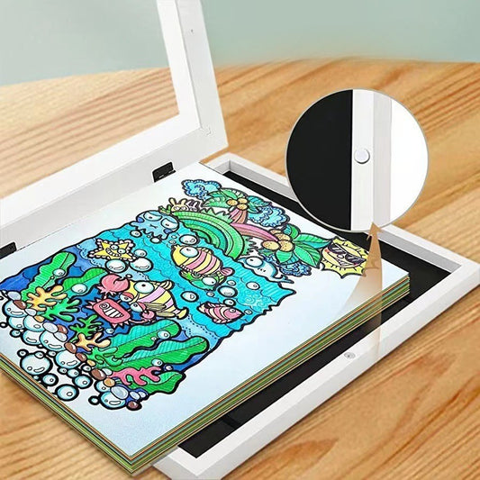 Rama Foto Din Lemn, Cu Spatiu Pentru Depozitare, Pentru Desene Si Picturi A4, Sticla Securizata, Rama Mdf - vivimall.ro