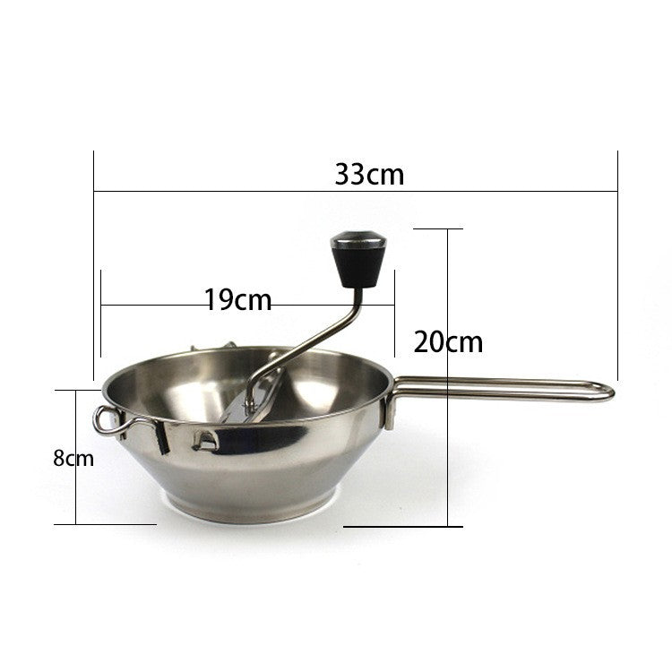 Rasnita Manuala Pentru Fructe, Din Otel Inoxidabil, Macinare Alimentelor Pentru Bebelusi, 3 Discuri De Macinat, Presa, Pentru Tocat Cartofi, 19X20X33 Cm, Argintiu - vivimall.ro