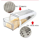 Razatoare De Bucatarie Cu Cutie Colectoare Doua Tipuri De Lame, Carcasa Inox Si Abs, Design Practic, Alb - vivimall.ro
