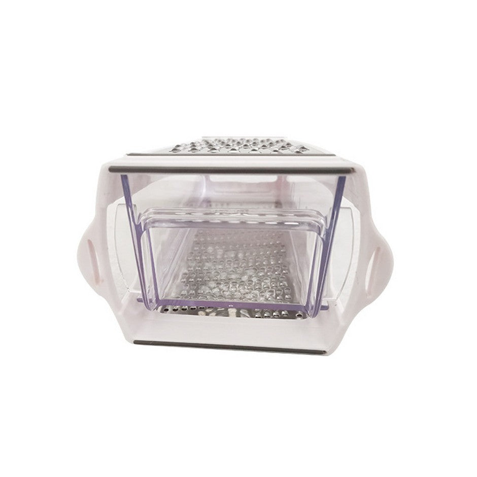 Razatoare de bucatarie cu cutie colectoare Vivimall, doua tipuri de lame, carcasa inox si ABS, design practic, alb - vivimall.ro