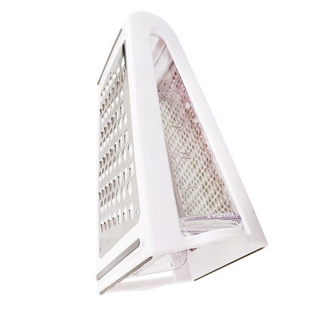 Razatoare De Bucatarie Cu Cutie Colectoare Doua Tipuri De Lame, Carcasa Inox Si Abs, Design Practic, Alb - vivimall.ro