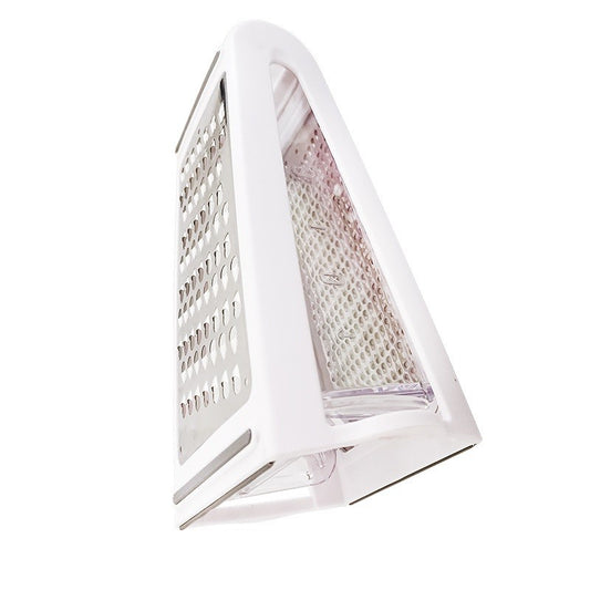 Razatoare de bucatarie cu cutie colectoare Vivimall, doua tipuri de lame, carcasa inox si ABS, design practic, alb