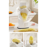 Razatoare Manuala, Vivimall, Rotativa cu Manivela, 6 Lame Interschimbabile, Anti-Stropire, 27 x 13 x 13 cm, Alb - vivimall.ro