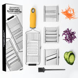 Razatoare Multifunctionala Inox, 4 Tipuri De Lame, Usor De Manevrat, Maner Din Abs Ergonomic,33 X 8.6 Cm, Periuta Curatare Inclusa, Lame Interschimbabile, Argintiu - vivimall.ro