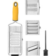 Razatoare Multifunctionala Inox, 4 Tipuri De Lame, Usor De Manevrat, Maner Din Abs Ergonomic,33 X 8.6 Cm, Periuta Curatare Inclusa, Lame Interschimbabile, Argintiu - vivimall.ro