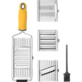 Razatoare multifunctionala Vivimall, Inox, 4 tipuri de lame, usor de manevrat, maner din ABS ergonomic,33 x 8.6 cm, periuta curatare inclusa, Lame interschimbabile, Argintiu - vivimall.ro