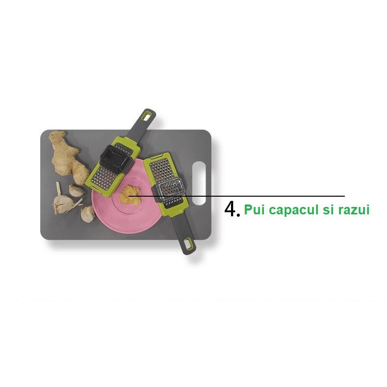 Razatoare Multifunctionala, Pentru Ustuoi, Branza, Cascaval, 20.3 X 5.8 X 3.3 Cm, Verde/Gri - vivimall.ro