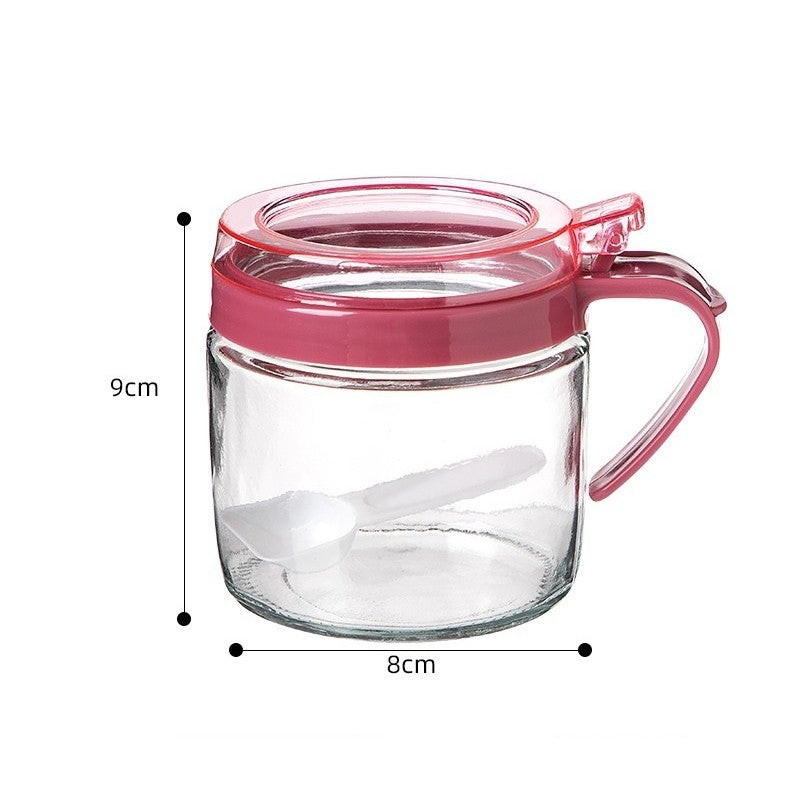 Recipient Condimente, Din Stilca, 180 Ml, Cu Maner Si Lingurita, Capac Transparent,