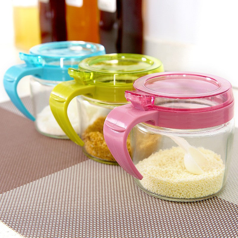 Recipient Condimente, Din Stilca, 180 Ml, Cu Maner Si Lingurita, Capac Transparent,