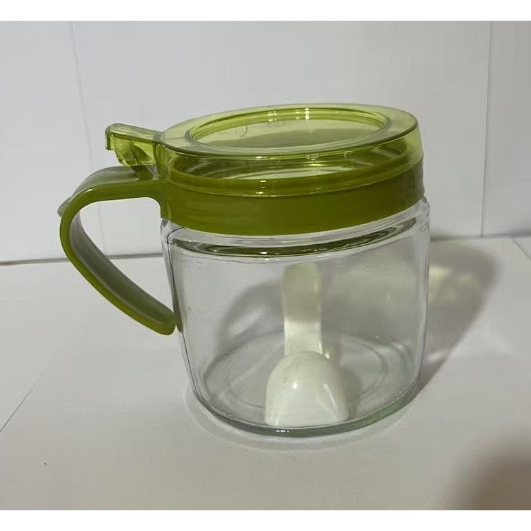 Recipient Condimente, Din Stilca, 180 Ml, Cu Maner Si Lingurita, Capac Transparent,